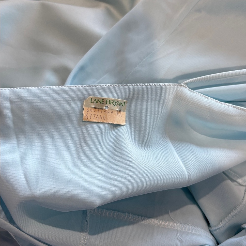Vintage 70’s Lane Bryant Elegant Blue Spaghetti Strap Maxi nightgown Dress - Picture 8 of 10